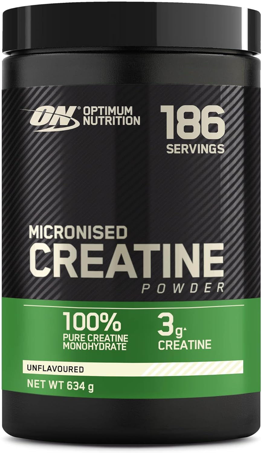 Optimum Nutrition Mikronisiertes Kreatin-Pulver, 100% Reines Kreatin-Monohydrat, Ohne Geschmack, 186 Portionen, 634 G