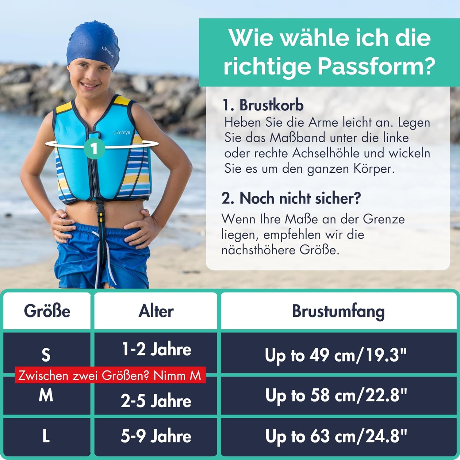 Limmys Premium Schwimmweste Für Kinder – Moderne Schwimmhilfe Für Jungen, Mädchen Und Kleinkinder – Mit Praktischer Tragetasche