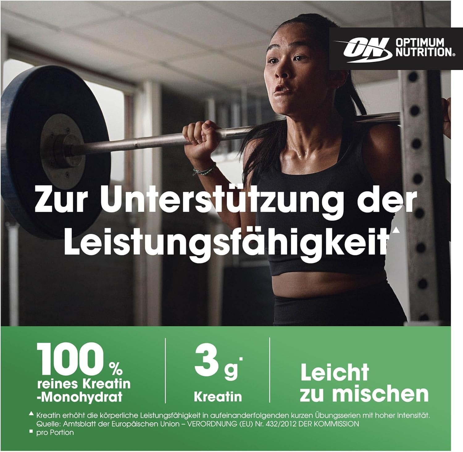 Optimum Nutrition Mikronisiertes Kreatin-Pulver, 100% Reines Kreatin-Monohydrat, Ohne Geschmack, 186 Portionen, 634 G